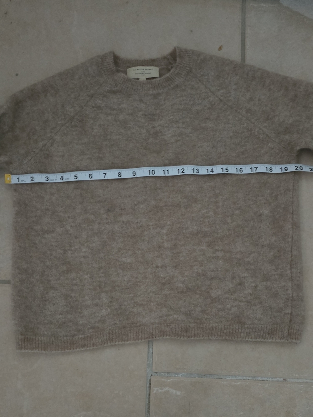 SÉZANE Louise Beige Mohair Jumper Button Sleeve Crew Sweater NWOT - Picture 11 of 16